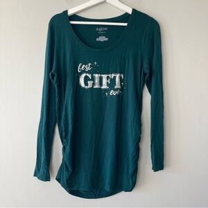 A Glow‎ Maternity "Best Gift Ever" Long Sleeve Maternity Top Large